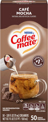 Coffee-mate Café Mocha liquid creamer singles box for office breakrooms