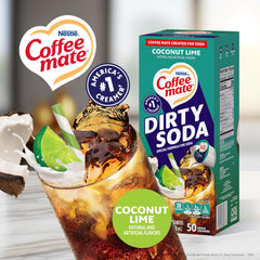 Coffee Mate Dirty Soda Coconut Lime single-serve tub for on-the-go flavor
