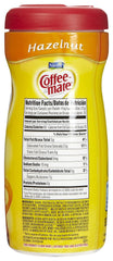 Coffee Mate hazelnut creamer two-pack in an office break room, gluten-free option for diverse preferences.