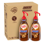 Coffee mate Snickers pump bottle front view with convenient sealed design for mess-free use