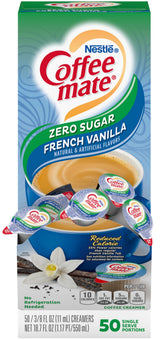 Coffee-mate sugar-free French vanilla single-serve creamer for on-the-go flavor