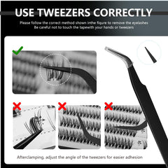 Cofier DIY lash extension kit closeup showing bundled clusters
