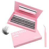 Cofier glue-free wispy lash clusters kit 12-20mm D curl for quick home lash extensions.