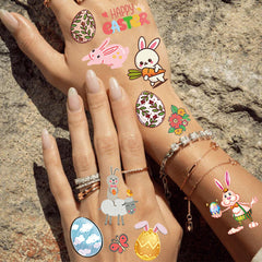 COKTAK Easter tattoos easy to apply with water-transfer technique.
