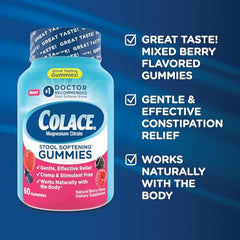 Colace pack of two bottles for convenient ongoing use