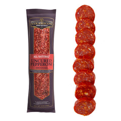 Colameco's uncured salami packaging reveals authentic pepperoni flavor.