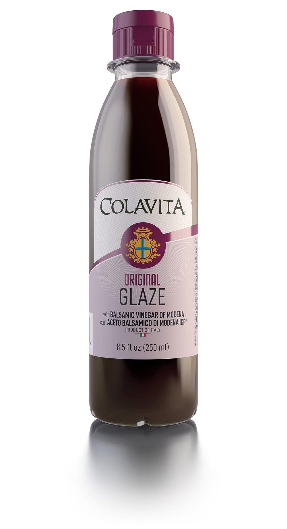 COLAVITA Balsamic Glaze bottle closeup for authentic Italian glaze.