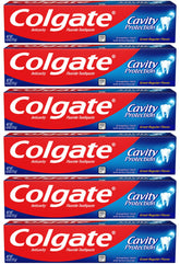 Colgate Cavity Protection toothpaste pack6 outer view highlights family-friendly cavity defense.