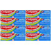 Colgate Kids toothpaste tube with bubble fruit flavor packaging highlighting cavity protection.