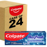 Colgate MaxFresh Cool Mint toothpaste tube for convenient on-the-go freshness.