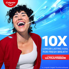 Colgate MaxFresh fluoride formula supports cavity protection with minty flavor.