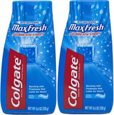 Colgate MaxFresh toothpaste packaging shows dual-pack design for freshness