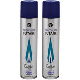 Colibri premium butane fuel 90ml canister, front view, for clean ignition.