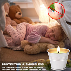 Collabell smokeless citronella candle safe for people and pets in outdoor spaces.