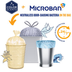 Color Scents light-blue bags evoke an ocean breeze in small bins.