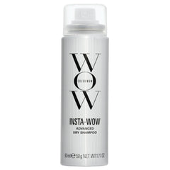 COLOR WOW Insta-WOW dry shampoo bottle front with sleek packaging and oil-control promise.