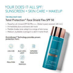 Colorescience Face Shield Flex application on moisturized skin for even color results.