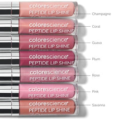 Colorescience Peptide Lip Shine packaging highlights nourishing ingredients.