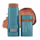 Colorescience Sunforgettable Color Balm Bronze compact closeup reveals buildable mineral lip and cheek color.