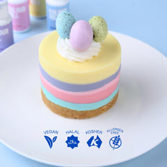 Close-up of Colour Mill pastel set blending into ganache.