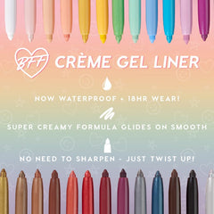 ColourPop Crème Gel Waterproof Eyeliner Brew Ha Ha smudge-proof finish lasts all day.