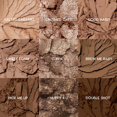 ColourPop Deja Brew open swatches showcase cool-toned nude shades for versatile edits