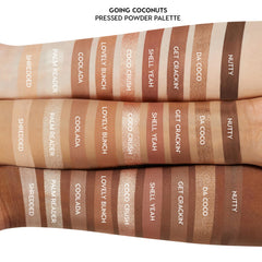 ColourPop Going Coconuts swatches showcasing soft, velvety neutrals for versatile wear.