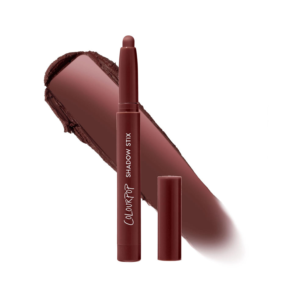ColourPop Shadow Stix Plum Tart swatch shows vibrant, long-lasting color for easy eye looks.
