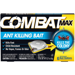 Combat Max ant killing bait stations pack for effective indoor and outdoor control.