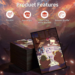 Comdek00 MTG sleeves, Fantasy Family, back view with matte back texture for comfortable handling.