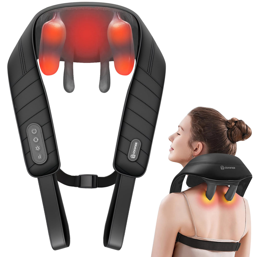 COMFIER cordless neck massager with extended coverage for neck and shoulders.