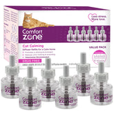 Comfort Zone cat calming diffuser refill 6-pack, ready for monthly replacement.