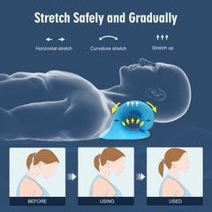 ComfortLife cervical traction pillow, elastic foam core, firm spine support.