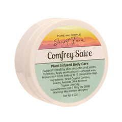 Comfrey Salve being applied to skin after daily wear for soothing relief.