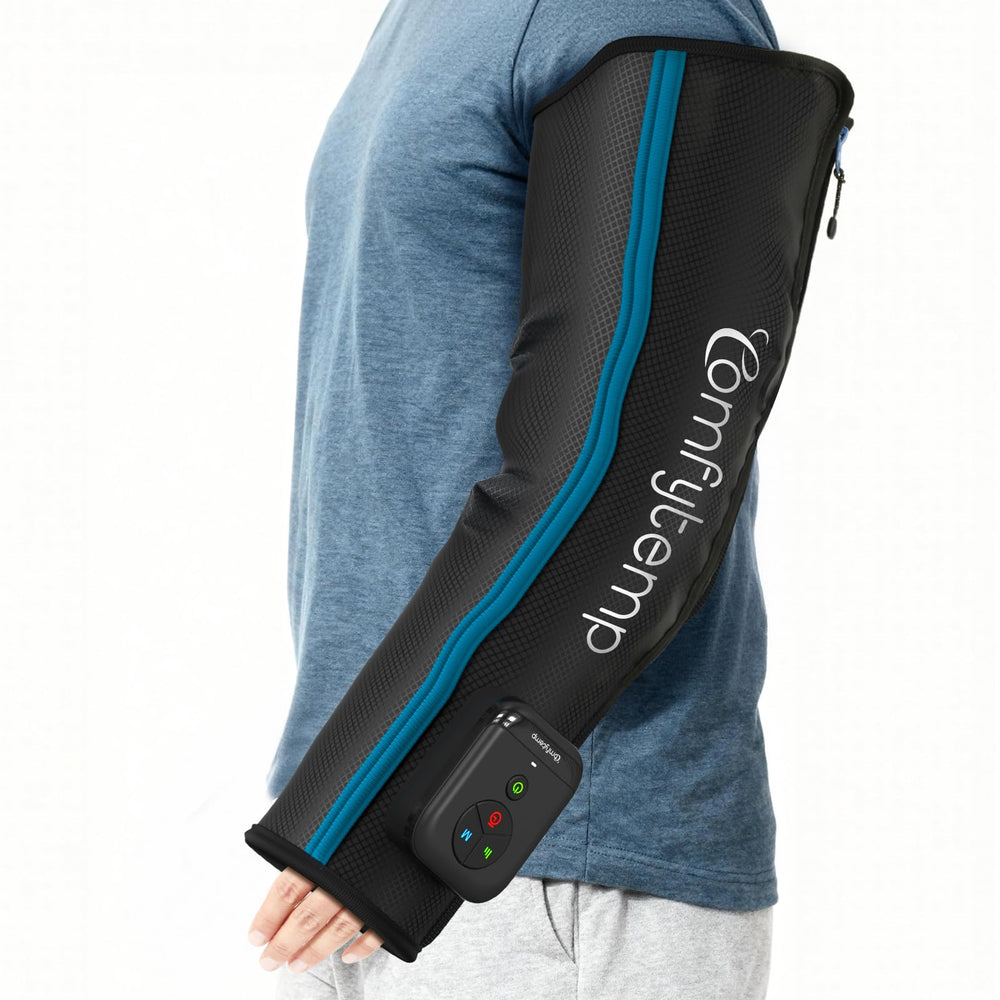 Comfytemp full-arm massage sleeve providing complete arm relief