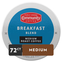 K-Cup compatible Breakfast Blend pods ready for Keurig machines.