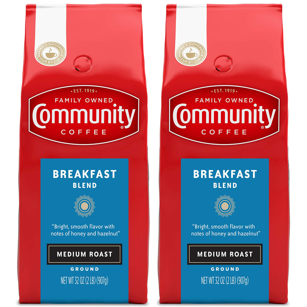 Community Coffee Breakfast Blend pack two, ideal for daily drip coffee.