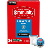 Community Coffee Breakfast Blend pod front, ideal for quick morning brew.