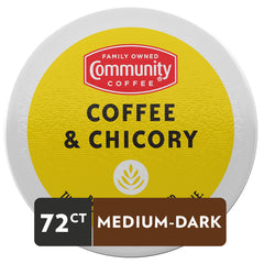 Community Coffee Coffee & Chicory pod in a Keurig brewing.