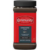 Community Coffee Signature Blend Instant Jar ready for a quick, smooth dark roast experience