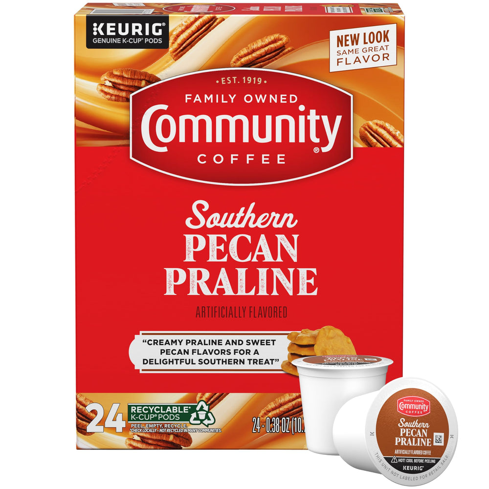 Community Coffee Southern Pecan Praline K-Cup pods ready for quick, flavorful mornings