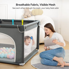 COMOMY playpen upgraded connectors ensure reliable assembly and durability.