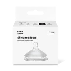 Comotomo Gen 2 fast flow nipple 2-pack front view supports growing appetites.