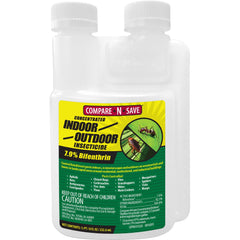 Compare-N-Save bifenthrin concentrate bottle for versatile indoor and outdoor pest control.