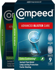 Compeed Advanced Blister Care Pads pack front view ready for protection during activity