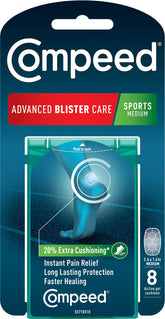 Compeed advanced blister care pads, sports pack, quick pain relief during activity