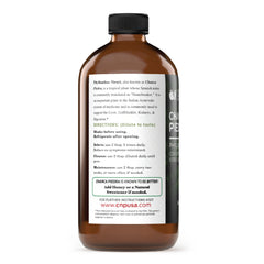 Complete Natural Products Chanca Piedra label closeup shows organic, alcohol-free concentrate.