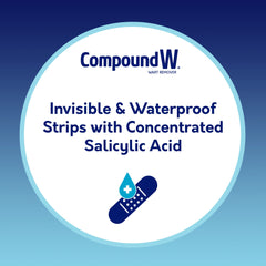 Compound W wart remover strip on hand shows easy, portable treatment
