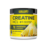 CON-CRET Creatine HCl powder in tub, ready to mix for daily energy support.