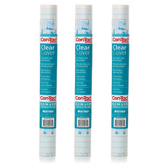 Con-Tact clear adhesive book cover roll for easy application and bubble-free results.